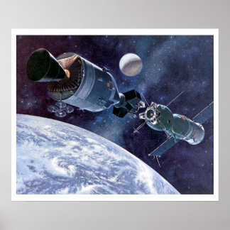 ASTP Docking Apollo Soyuz Spacecraft Poster