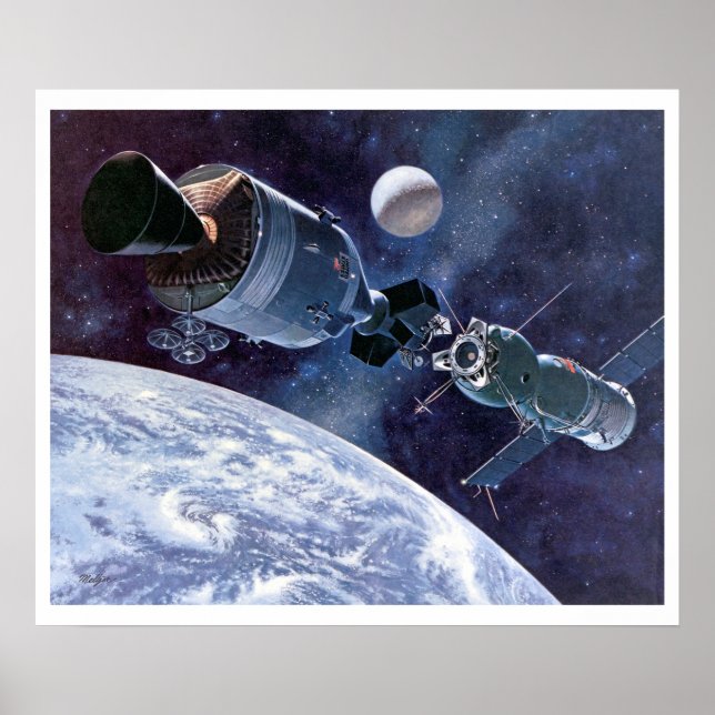 ASTP Docking Apollo Soyuz Spacecraft Poster (Front)