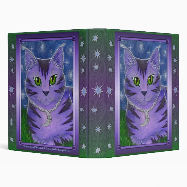 Astra Celestial Moon Star Cat Fantasy Avery Binder (Background)