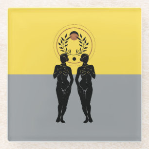 Astra Feminine Modern Art Glass Coaster