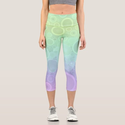 Astract Circles  Capri Leggings