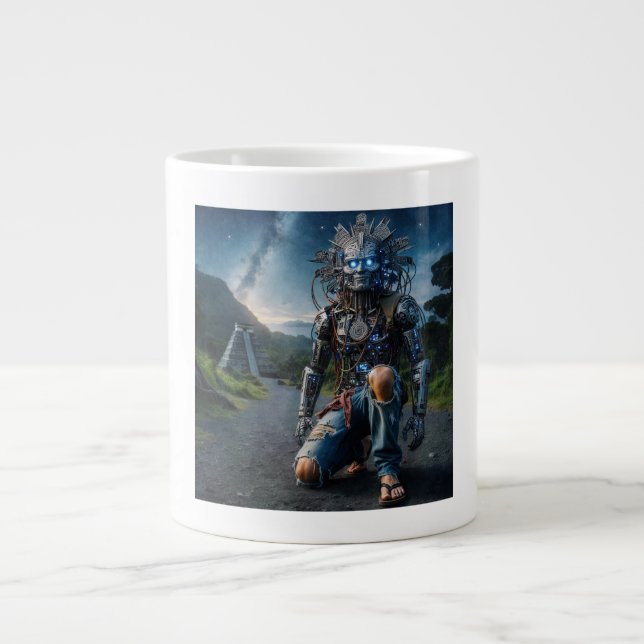 Astral Blue Jeans Warrior Giant Coffee Mug (Front)