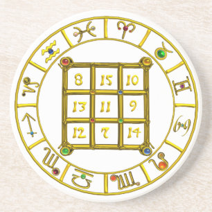 ASTRAL CODE / MAGIC SQUARE 33,white Sandstone Coaster