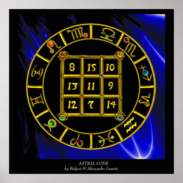 ASTRAL CODE,MAGIC SQUARE 33 Zodiac Astrology Chart (Front)
