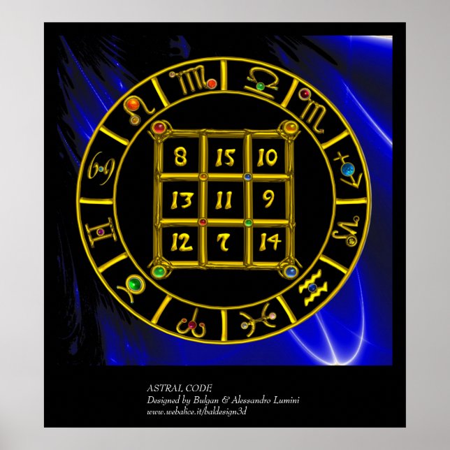 ASTRAL CODE,MAGIC SQUARE 33 Zodiac Astrology Chart (Front)