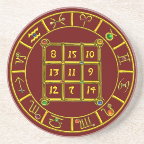 ASTRAL CODEMAGIC SQUARE 33 Zodiac Astrology Chart Coaster