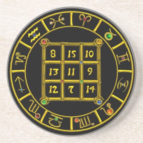 ASTRAL CODEMAGIC SQUARE 33 Zodiac Astrology Chart Drink Coaster