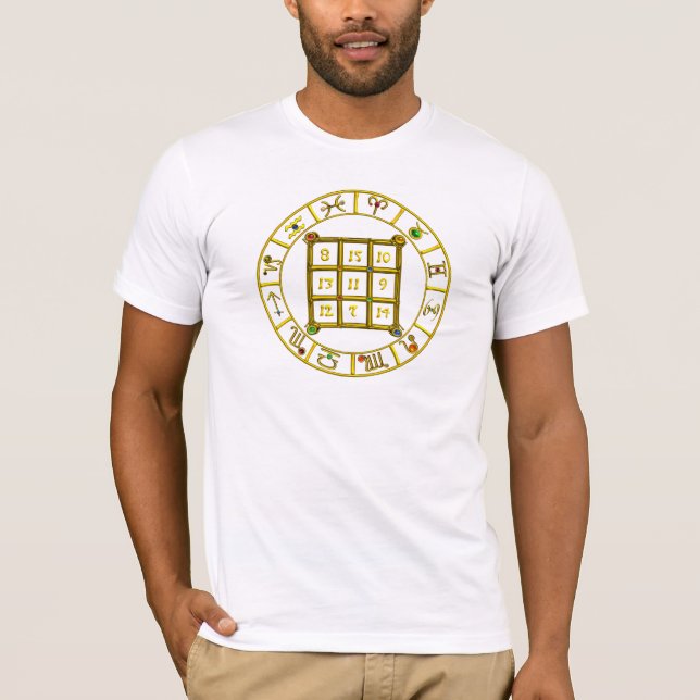 ASTRAL CODE,MAGIC SQUARE 33 Zodiac Astrology Chart T-Shirt (Front)