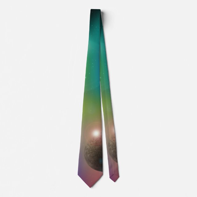 Astral constellation planet green universe workday neck tie (Front)