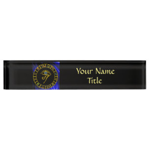 ASTRAL EYE / BLUE TALISMAN AND ZODIAC SIGNS DESK NAME PLATE