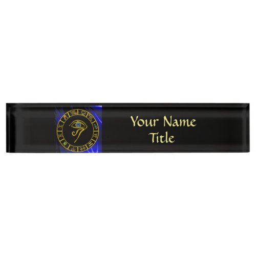 ASTRAL EYE  BLUE TALISMAN AND ZODIAC SIGNS DESK NAME PLATE