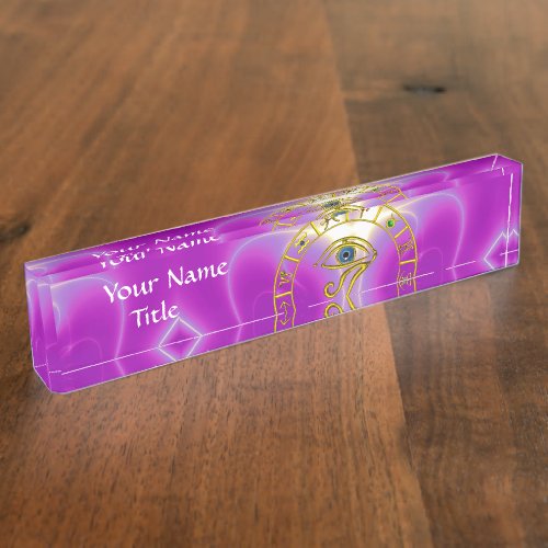 ASTRAL EYE  BLUE TALISMAN AND ZODIAC SIGNS DESK NAME PLATE