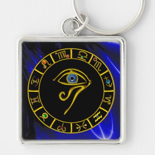 ASTRAL EYE  BLUE TALISMAN  Astrology Chart Keychain