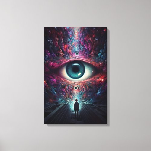 Astral Gaze Optical Illusion Canvas Print