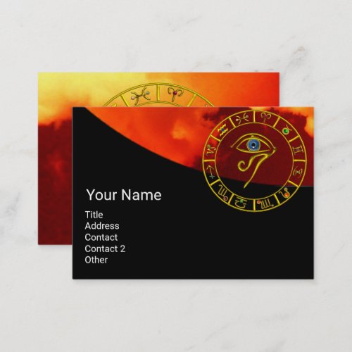 ASTRAL HORUS EYEASTROLOGY ZODIAC CHART Black Red Business Card