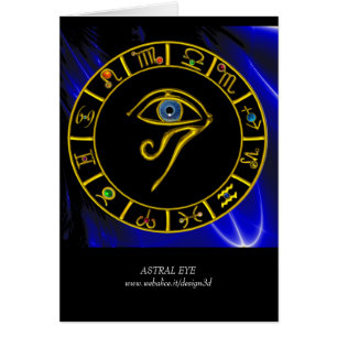 ASTRAL HORUS EYE,BLUE TALISMAN Astrology Chart Cards