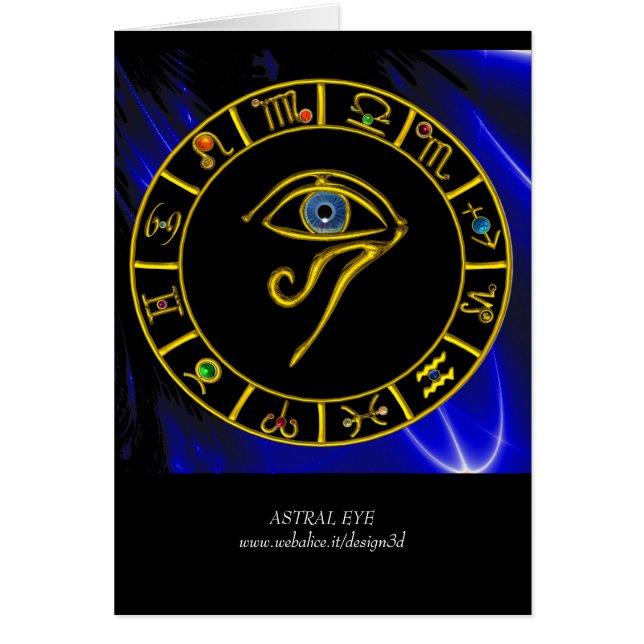 ASTRAL HORUS EYE,BLUE TALISMAN Astrology Chart Cards (Front)