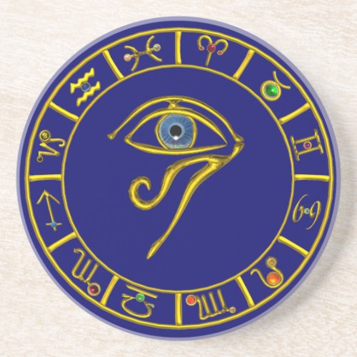 ASTRAL HORUS EYEBLUE TALISMAN Astrology Chart Drink Coaster