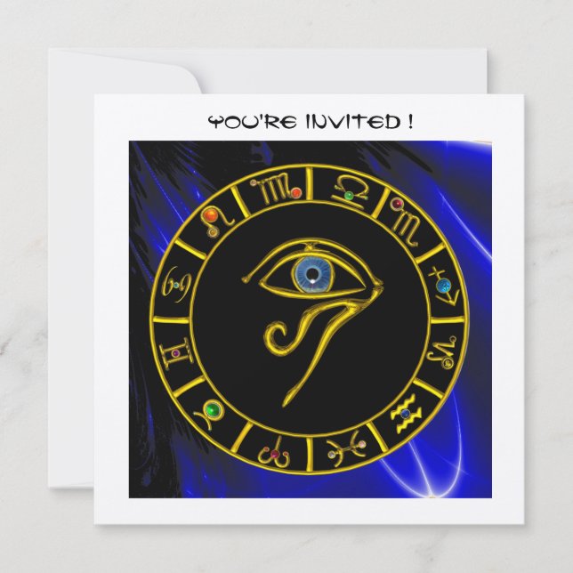 ASTRAL HORUS EYE / BLUE TALISMAN,Astrology Chart Invitation (Front)