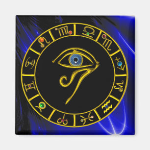 ASTRAL HORUS EYE,BLUE TALISMAN Astrology Chart Magnet