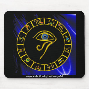 ASTRAL HORUS EYE,BLUE TALISMAN Astrology Chart Mouse Pad