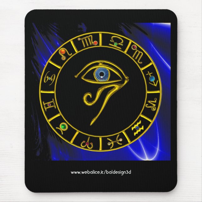 ASTRAL HORUS EYE,BLUE TALISMAN Astrology Chart Mouse Pad (Front)