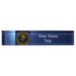 ASTRAL HORUS EYE,BLUE TALISMAN Astrology Chart Nameplate