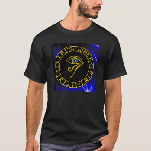 ASTRAL HORUS EYEBLUE TALISMAN Astrology Chart T_Shirt