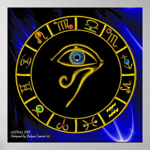 ASTRAL HORUS EYE  BLUE TALISMAN Zodiac Chart