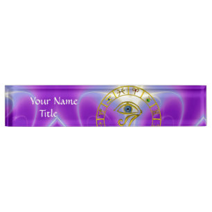 ASTRAL HORUS EYE,BLUE TALISMAN Zodiac Chart ,Pink Name Plate
