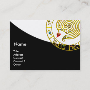 ASTRAL LABYRINTH,ASTROLOGY CHART Black White Business Card