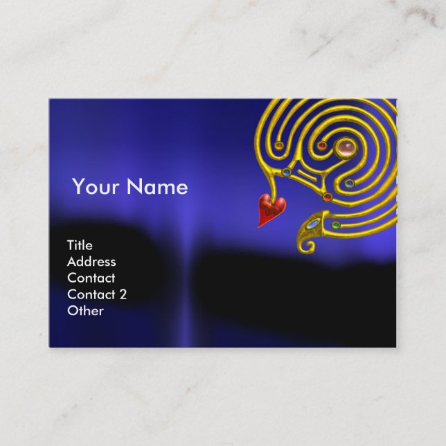 ASTRAL LABYRINTH,ASTROLOGY ZODIAC CHART Black Blue Business Card (Front)