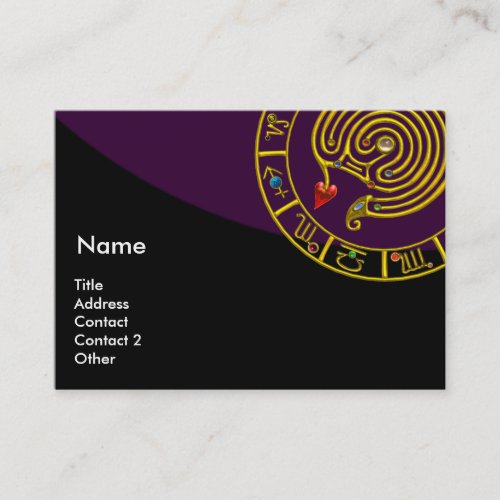 ASTRAL LABYRINTHASTROLOGY ZODIAC CHART Purple Business Card
