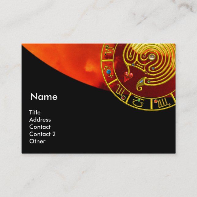 ASTRAL LABYRINTH,ASTROLOGY ZODIAC SIGN CHART Black Business Card (Front)