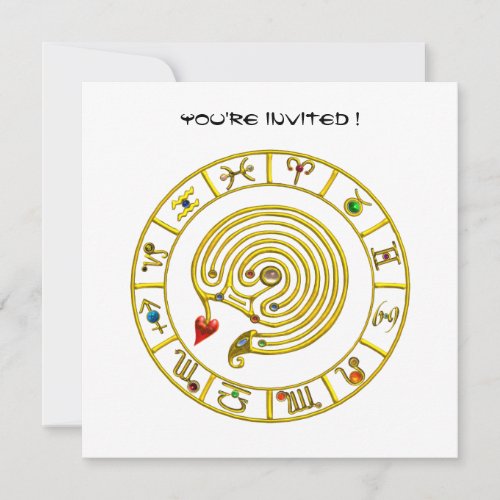 ASTRAL LABYRINTH  black and white blue red Invitation