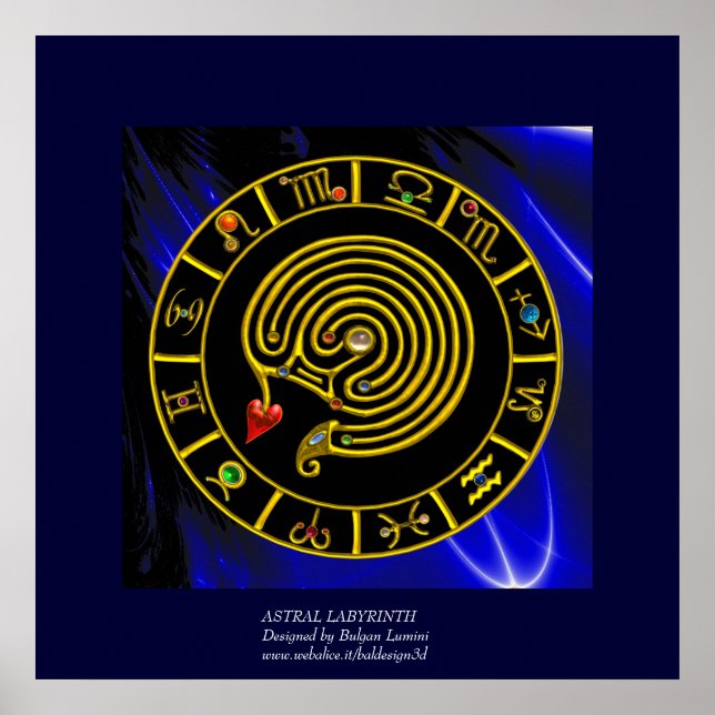 ASTRAL LABYRINTH GOLD ZODIAC CHART Astrology (Front)