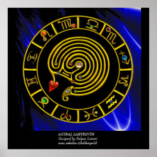 ASTRAL LABYRINTH GOLD ZODIAC CHART Astrology