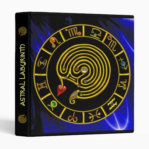 ASTRAL LABYRINTH GOLD ZODIAC CHART Astrology 3 Ring Binder