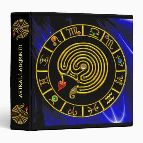 ASTRAL LABYRINTH GOLD ZODIAC CHART Astrology 3 Ring Binder