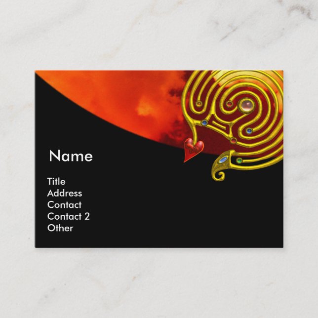 ASTRAL LABYRINTH GOLD ZODIAC CHART Astrology Business Card (Front)