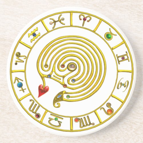 ASTRAL LABYRINTH GOLD ZODIAC CHART Astrology Coaster