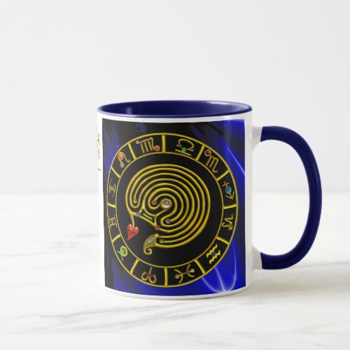 ASTRAL LABYRINTH GOLD ZODIAC CHART Astrology Mug