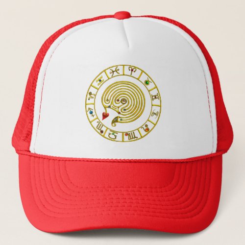 ASTRAL LABYRINTH GOLD ZODIAC CHART Astrology Trucker Hat