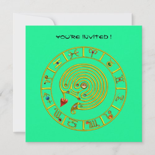 ASTRAL LABYRINTH  white  green blue red Invitation