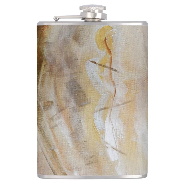 'Astral Lights' by Ramona Walach Flask (Front)