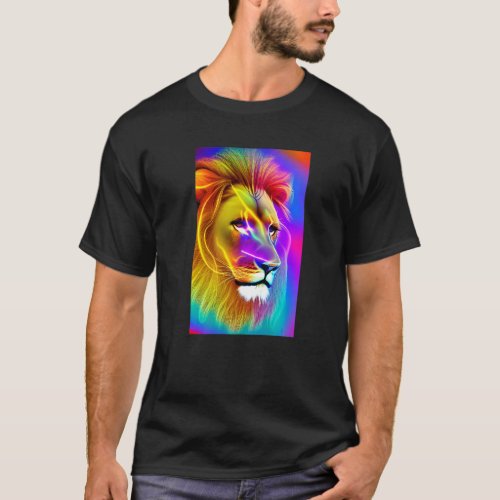 Astral Lion Psychedelic Cosmic Trippy Premium T_Shirt