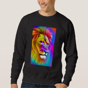 Astral Lion Psychedelic Cosmic Trippy Sweatshirt