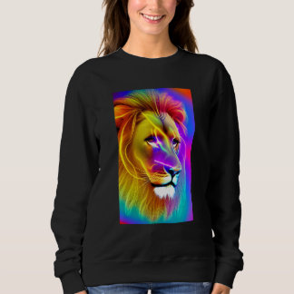 Astral Lion Psychedelic Cosmic Trippy Sweatshirt