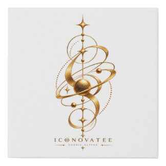 Astral Pathways Golden Cosmic Artwork Faux Canvas Print