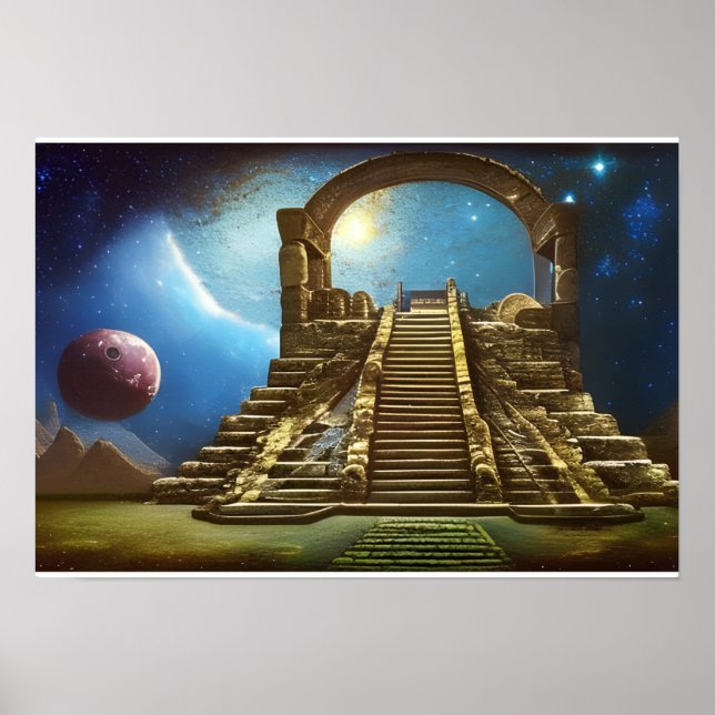 Astral Ruins Digital Art Poster (Front)